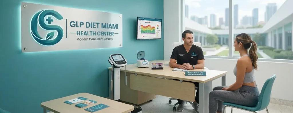Doctor consulting with a patient about testosterone replacement therapy at GLP Diet Miami