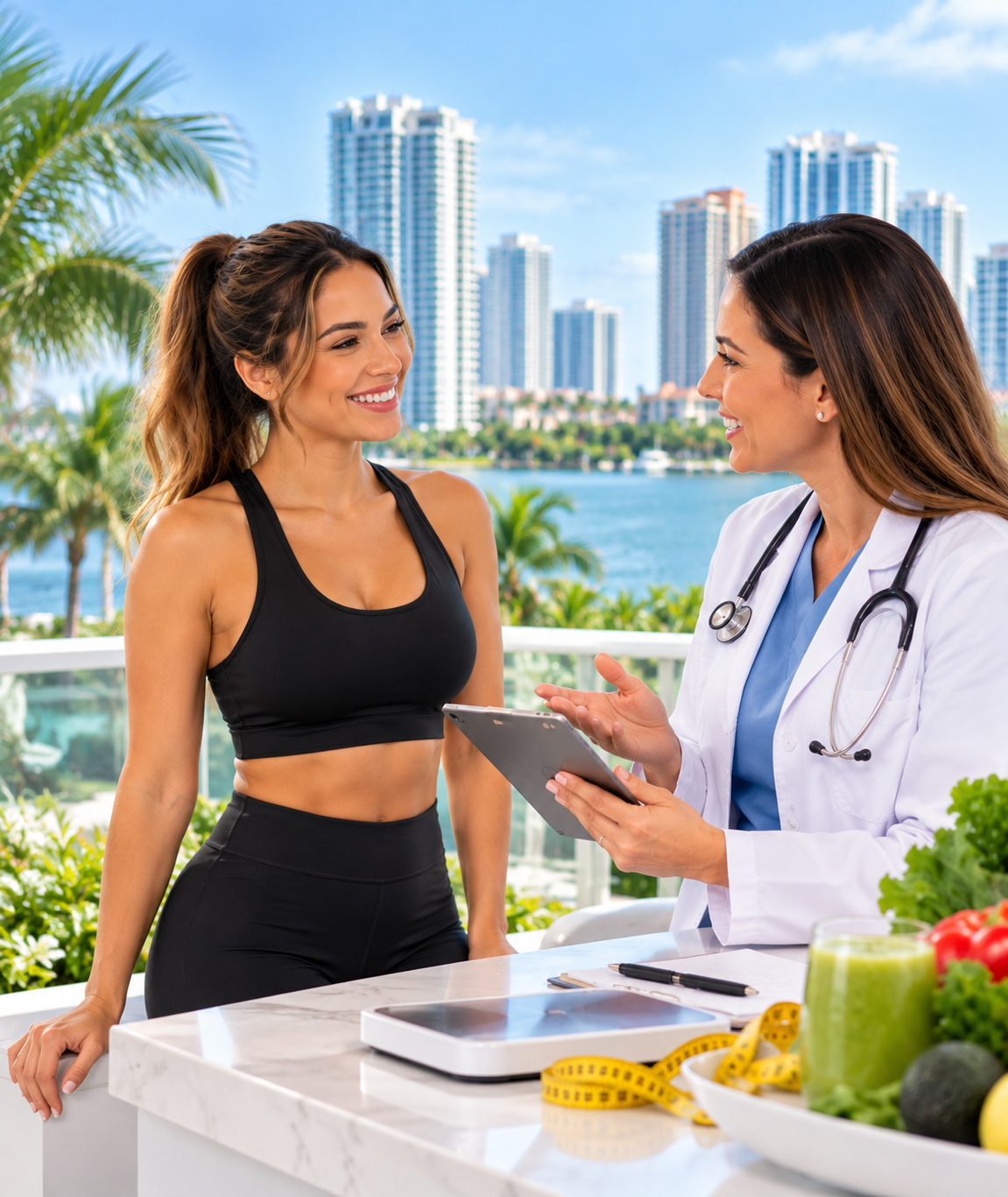 Medical weight loss Aventura, FL, with a doctor discussing a personalized weight management plan with a patient.
